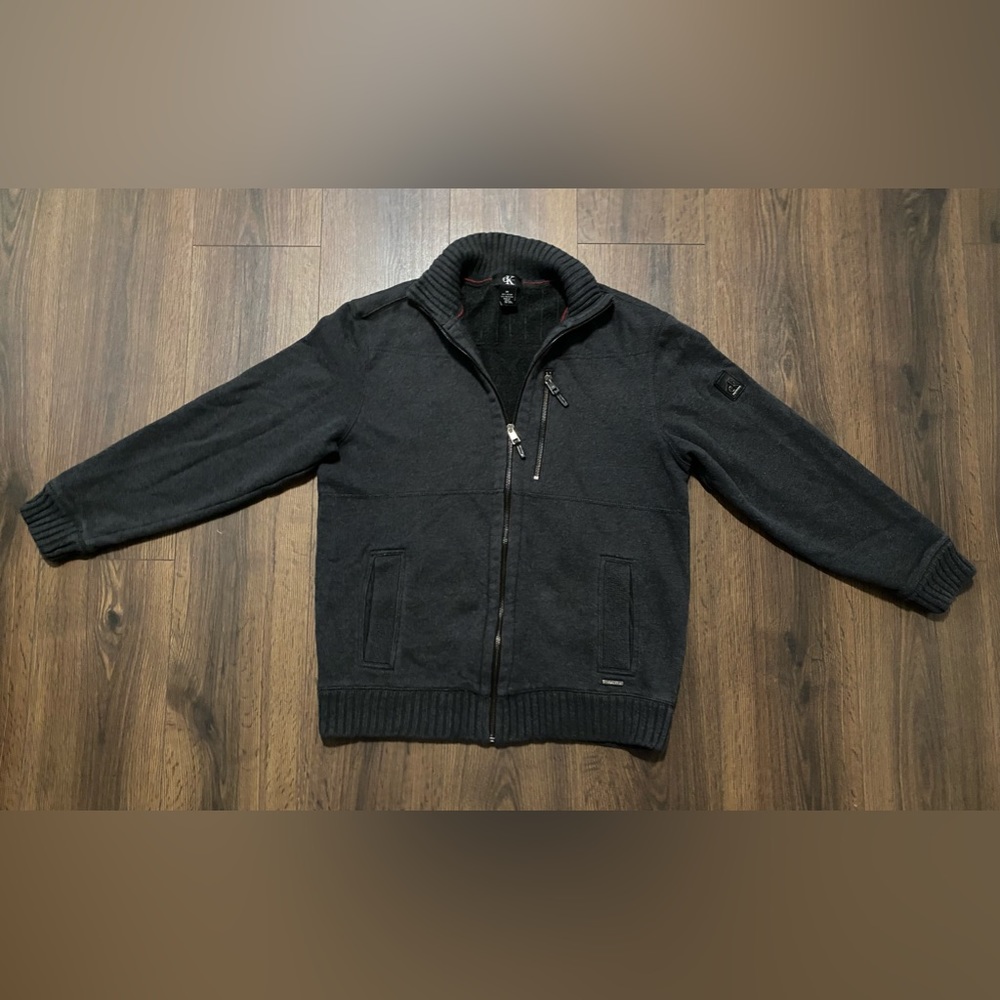Men’s Calvin Klein Dark Grey Fleece Zip-up Jacket M